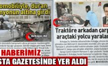 İKİ HABERİMİZ POSTA GAZETESİNDE YER ALDI