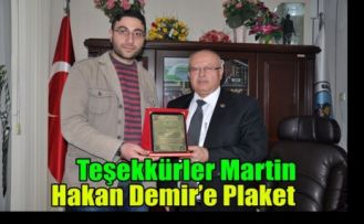 MARTİN'DEN HAKAN DEMİR'E PLAKET