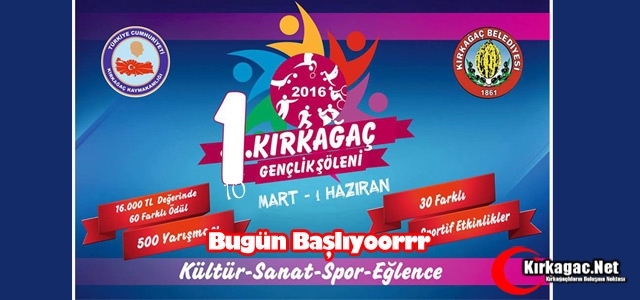 1.KIRKAĞAÇ GENÇLİK ŞÖLENİ BUGÜN BAŞLIYOR