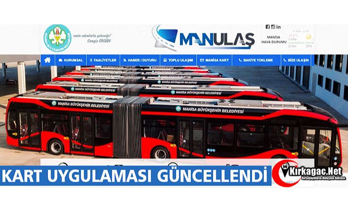 MANİSA KART UYGULAMASI GÜNCELLENDİ