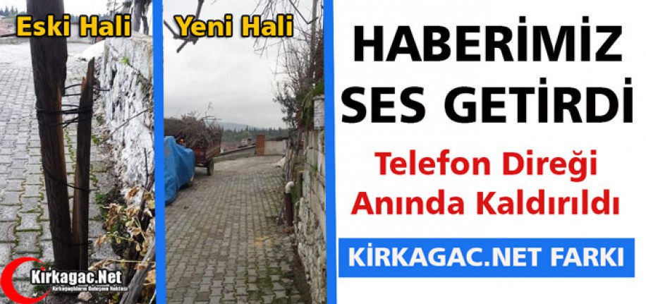 HABERİMİZ SES GETİRDİ, DİREK ANINDA KALDIRILDI