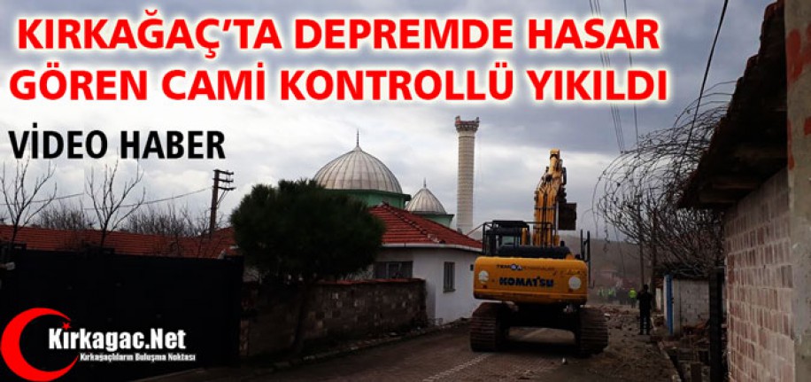 KARAKURT'TA HASAR GÖREN CAMİ KONTROLLÜ YIKILDI(VİDEO)