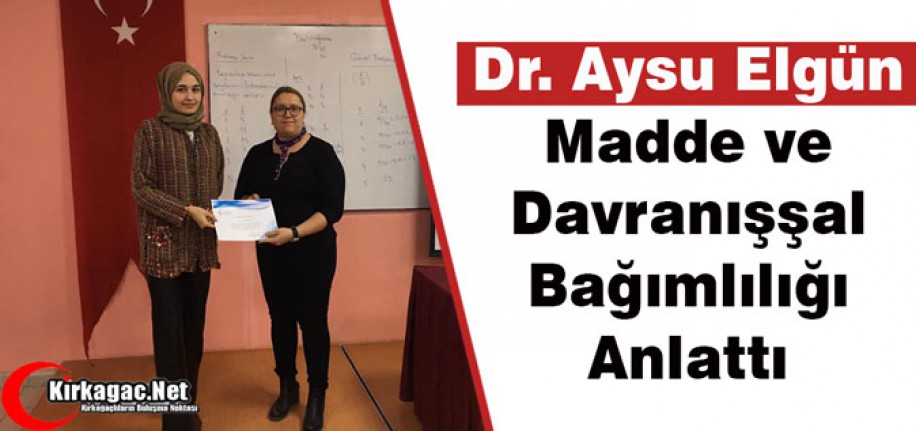 DR.ERGÜN "MADDE BAĞIMLILIĞINI" ANLATTI