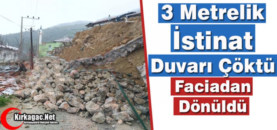 İSTİNAT DUVARI ÇÖKTÜ FACİADAN DÖNÜLDÜ