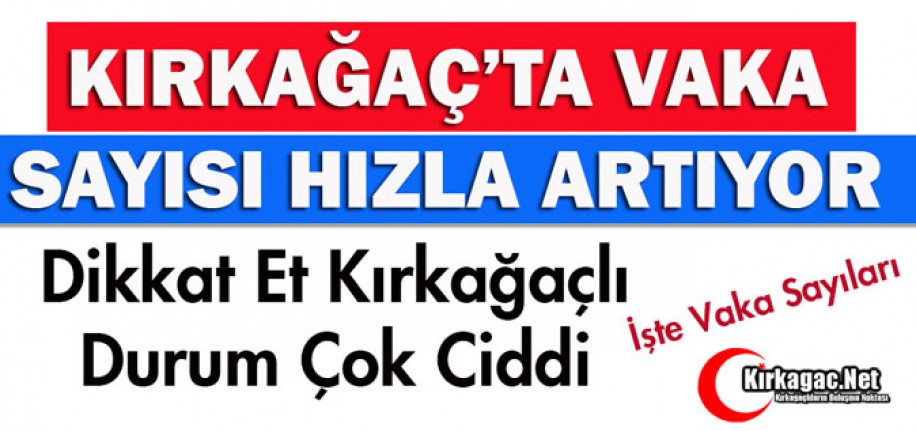 DİKKAT ET KIRKAĞAÇLI..VAKA SAYILARI HIZLA ARTIYOR..