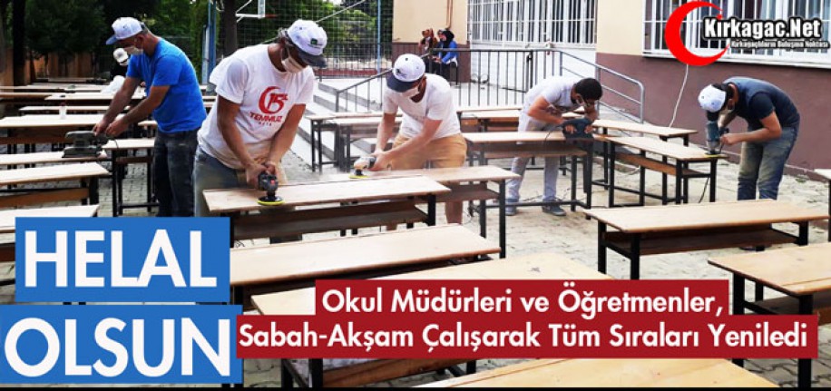 OKUL MÜDÜRLERİ ve ÖĞRETMENLER EL BİRLİĞİYLE SIRALARI YENİLEDİ