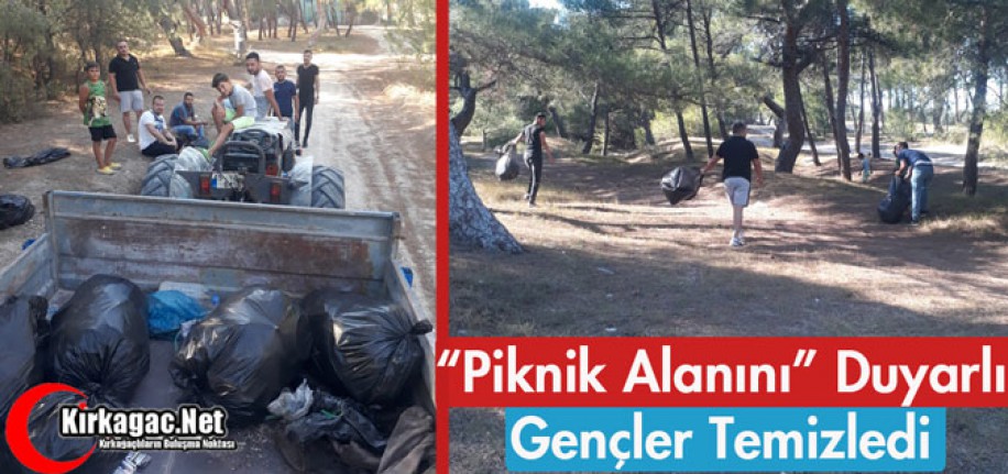 PİKNİK ALANINI DUYARLI GENÇLER TEMİZLEDİ