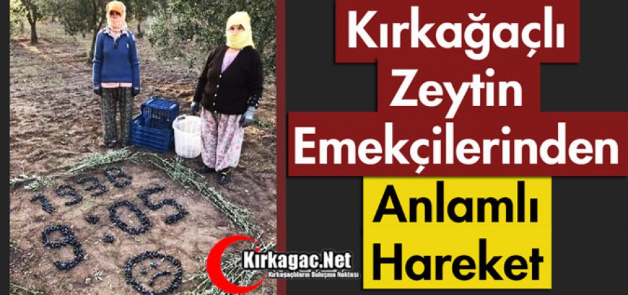 KIRKAĞAÇ'TA ZEYTİN EMEKÇİLERİNDEN ANLAMLI HAREKET