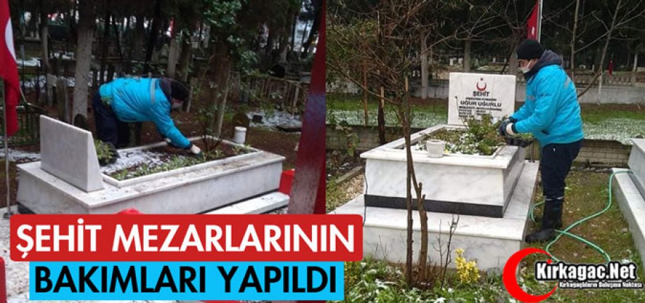 ŞEHİT MEZARLARININ BAKIMLARI YAPILDI