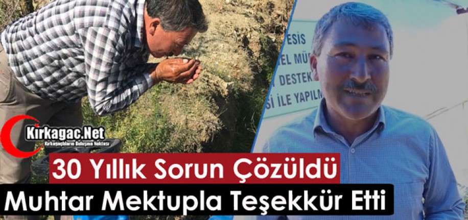 KIRKAĞAÇLI MUHTARDAN CENGİZ ERGÜN'E MEKTUPLU TEŞEKKÜR