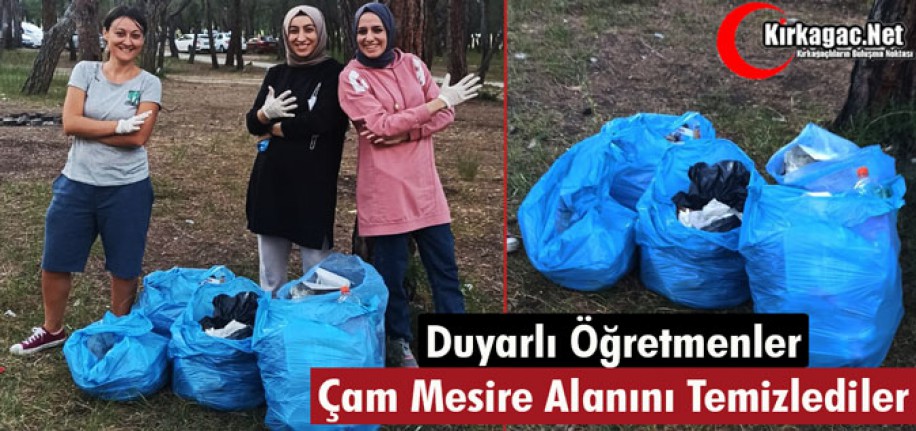 DUYARLI ÖĞRETMENLER ÇAM MESİRE ALANINI TEMİZLEDİ