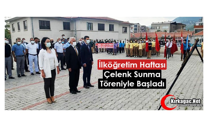 İLKÖĞRETİM HAFTASI ÇELENK SUNMA TÖRENİYLE BAŞLADI