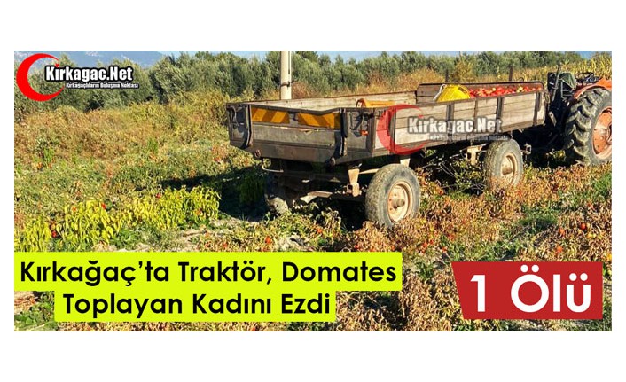 KIRKAĞAÇ'TA TRAKTÖR, DOMATES TOPLAYAN KADINI EZDİ 1 ÖLÜ