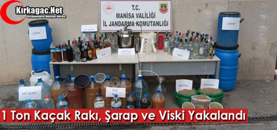 1 TON KAÇAK RAKI, ŞARAP ve VİSKİ YAKALANDI