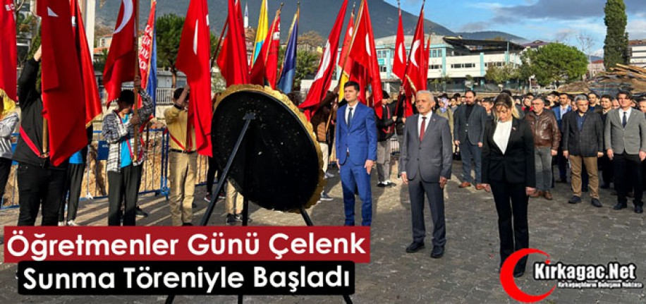 ÖĞRETMENLER GÜNÜ ÇELENK SUNMA TÖRENİ YAPILDI