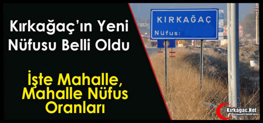 İŞTE KIRKAĞAÇ’IN YENİ NÜFUS ORANI