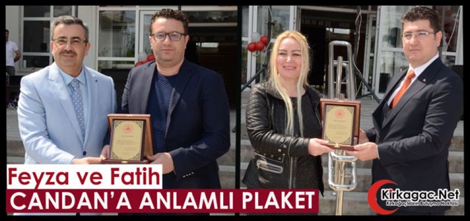 FEYZA ve FATİH CANDAN’A ANLAMLI PLAKET