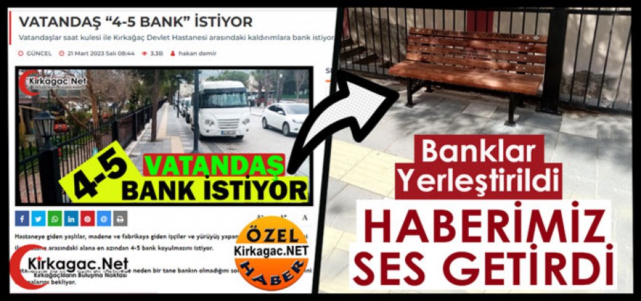 “HABERİMİZ SES GETİRDİ” BANKLAR YERLEŞTİRİLDİ(ÖZEL HABER)