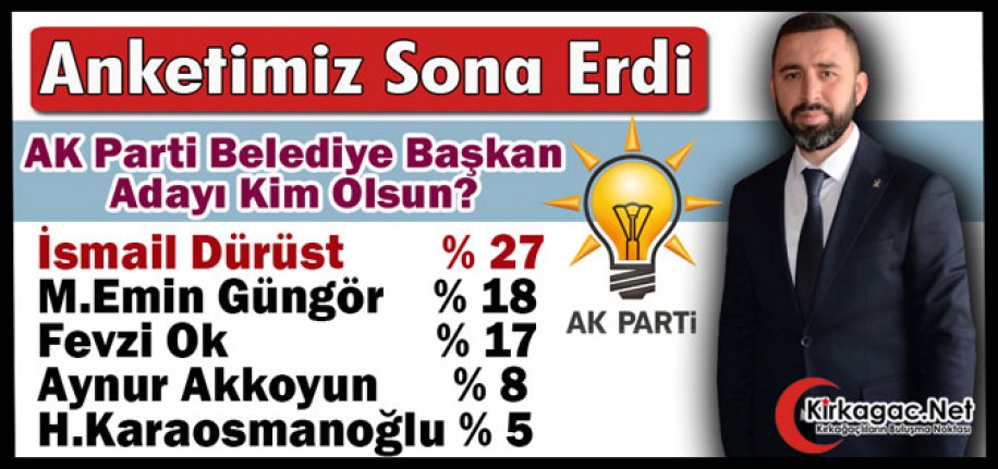 ANKETİMİZ SONA ERDİ..ANKETTEN İSMAİL DÜRÜST ÇIKTI