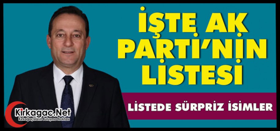 İŞTE AK PARTİ’NİN MECLİS ÜYESİ LİSTESİ