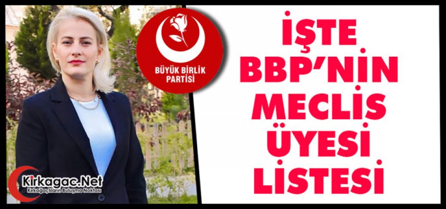 İŞTE BBP'NİN BELEDİYE MECLİS ÜYESİ LİSTESİ