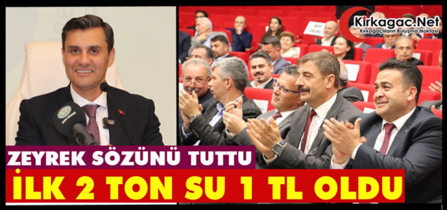 ZEYREK SÖZÜNÜ TUTTU.. İLK 2 TON SU 1 TL OLDU