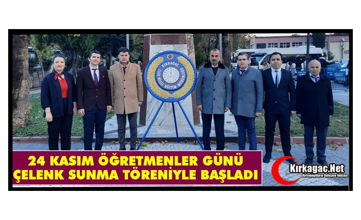 ÖĞRETMENLER GÜNÜ ÇELENK SUNMA TÖRENİYLE BAŞLADI