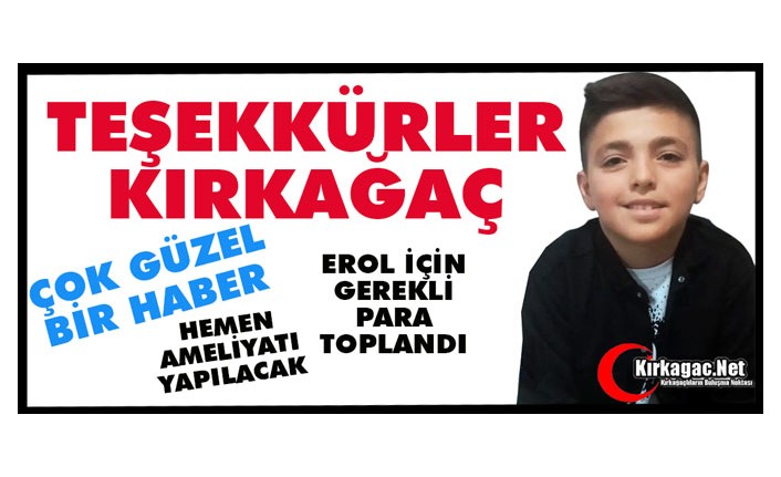TEŞEKKÜRLER KIRKAĞAÇ.. EROL'DAN GÜZEL HABER