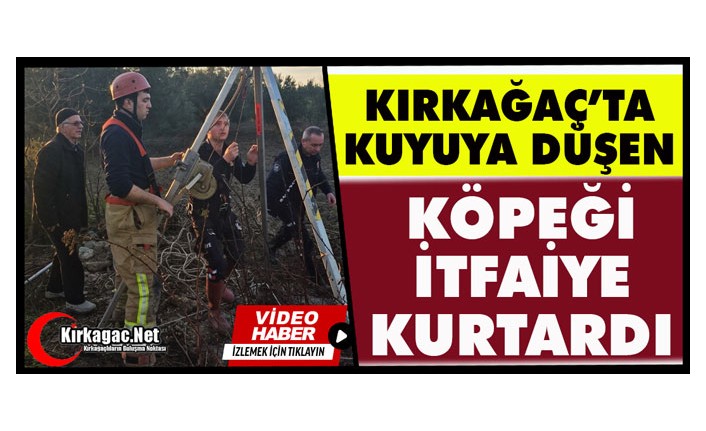 KIRKAĞAÇ'TA KUYUYA DÜŞEN KÖPEĞİ İTFAİYE KURTARDI(VİDEO)
