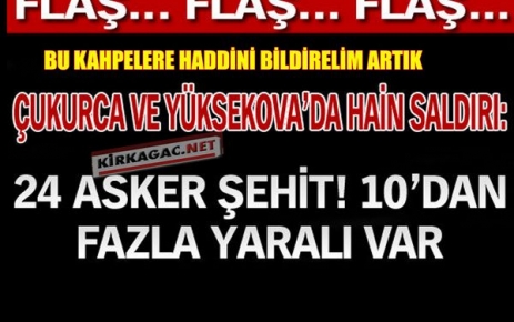 24 ASKER ŞEHİT 18 ASKER YARALI