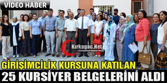 25 KURSİYER BELGELERİNİ TÖRENLE ALDI(VİDEO)