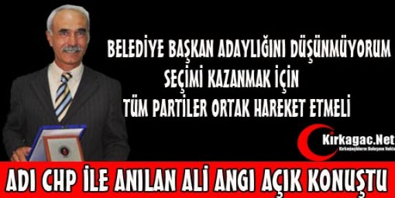 ALİ ANGI “ADAY OLMAYI DÜŞÜNMÜYORUM“