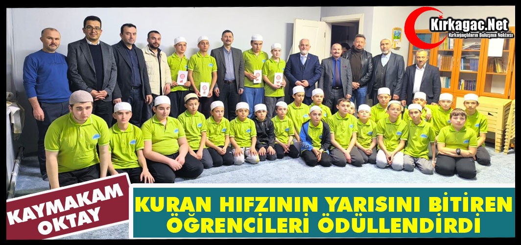 KURAN HIFZININ YARISINI BİTİREN ÖĞRENCİLER ÖDÜLLENDİRİLDİ