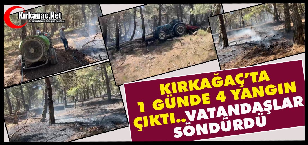 KIRKAĞAÇ'TA AYNI YERDE 1 GÜNDE 4 KEZ YANGIN ÇIKTI, VATANDAŞLAR SÖNDÜRDÜ