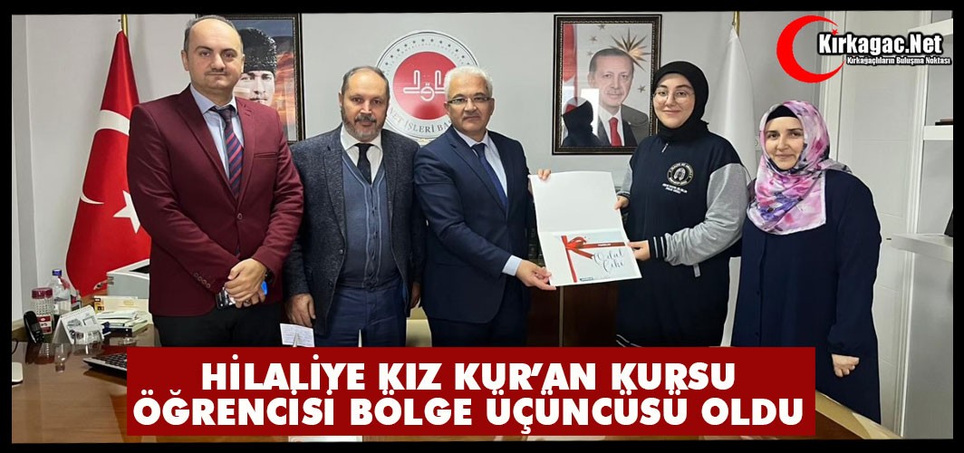 HİLALİYE KIZ KUR’AN KURSU ÖĞRENCİSİ BÖLGE ÜÇÜNCÜSÜ OLDU
