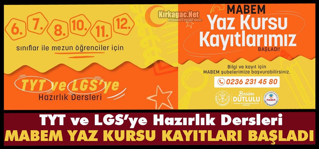 MABEM YAZ KURSLARI İÇİN KAYITLAR BAŞLADI