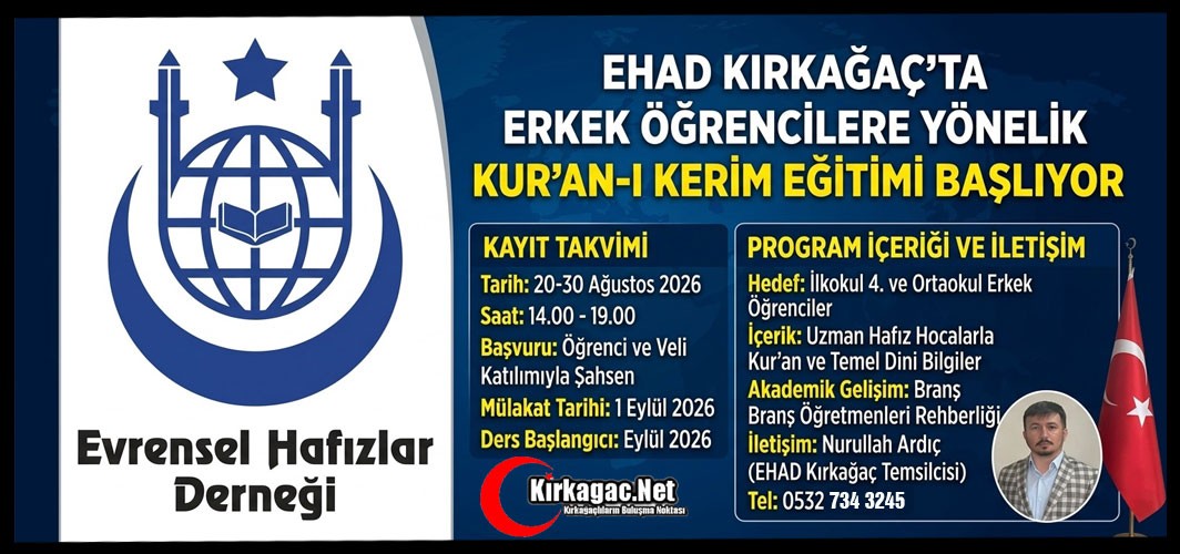 EHAD KIRKAĞAÇ’TA YIL BOYU SÜRECEK KUR'AN-I KERİM EĞİTİMİ BAŞLIYOR