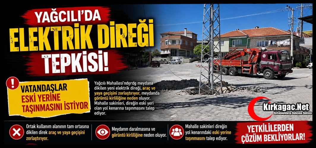 YAĞCILI'DA ELEKTRİK DİREĞİ TEPKİSİ