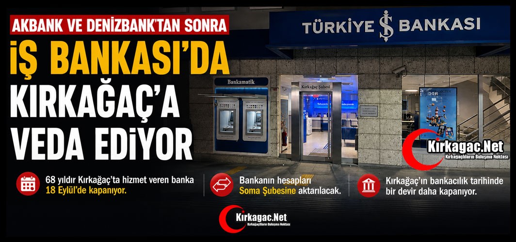 AKBANK ve DENİZBANK’TAN SONRA İŞ BANKASI’DA KIRKAĞAÇ’A VEDA EDİYOR
