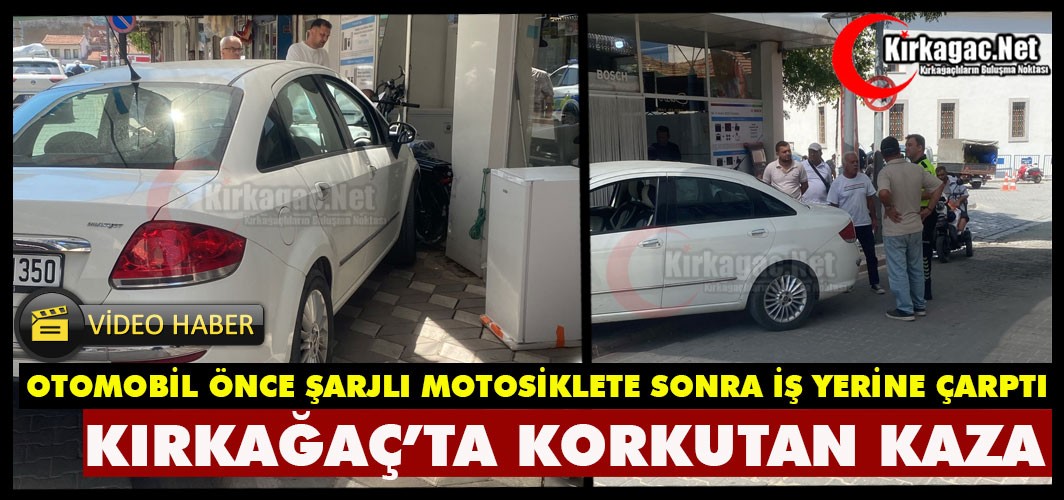 KIRKAĞAÇ'TA KORKUTAN KAZA(VİDEO)
