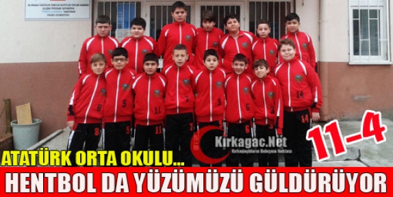 ATATÜRK ORTAOKULU HENTBOL DA YÜZÜMÜZÜ GÜLDÜRÜYOR 11-4