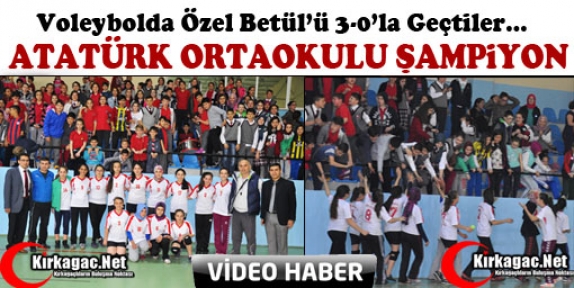 ATATÜRK ORTAOKULU VOLEYBOL DA ŞAMPİYON 3-0(VİDEO)