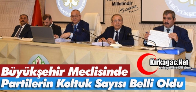 BÜYÜKŞEHİR MECLİSİNDE KOLTUK DAĞILIMI BELLİ OLDU