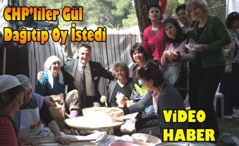 CHP'liler Gül Dağıtıp Oy istediler(VİDEO)