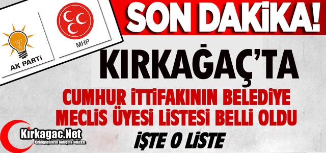CUMHUR İTTİFAKI MECLİS ÜYESİ ADAYLARI BELLİ OLDU