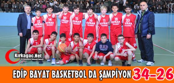 EDİP BAYAT BASKETBOL DA ŞAMPİYON 34-26