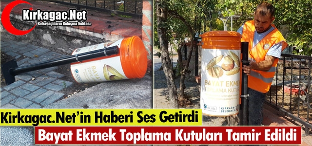 EKMEK TOPLAMA KUTULARI TAMİR EDİLDİ