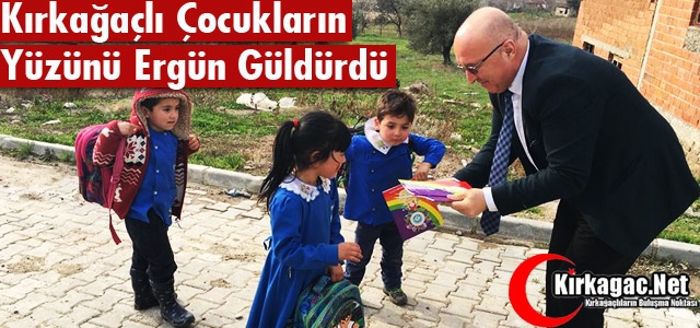 ERGÜN KIRKAĞAÇLI ÇOCUKLARIN YÜZÜNÜ GÜLDÜRDÜ
