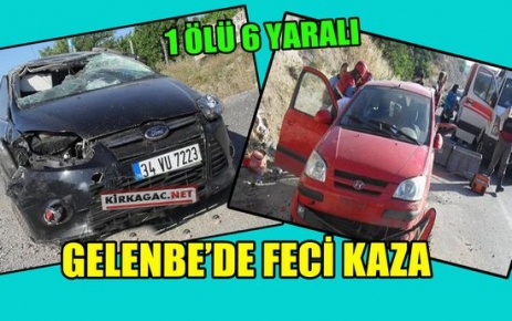 GELENBE'DE FECİ KAZA 1 ÖLÜ 6 YARALI