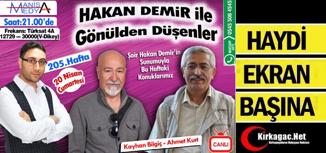 GÖNÜLDEN DÜŞENLER BU AKŞAM MANİSA MEDYA TV'DE